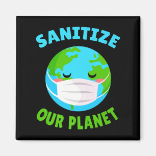 Kawaii Funny Mask Pro Environment Sanitise Earth D Magnet
