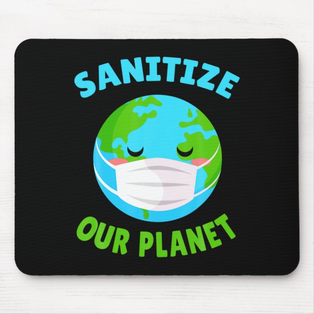 Kawaii Funny Mask Pro Environment Sanitize Earth D Mouse Pad (Front)