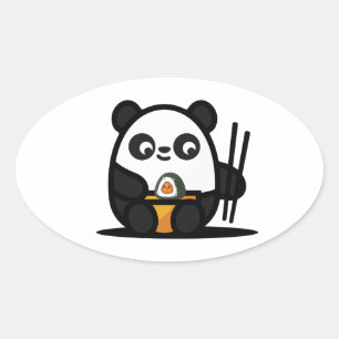 Kawaii Funny Panda Square Sticker