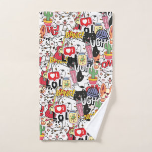 kawaii funny pet design - cute animal lover  hand towel
