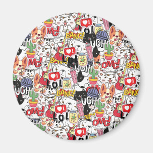kawaii funny pet design - cute animal lover  magnet
