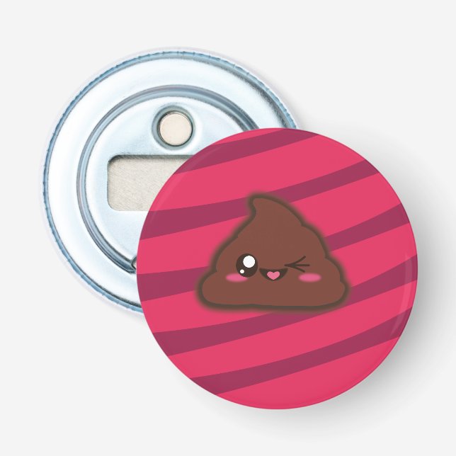 Kawaii funny poop bottle opener (Front)