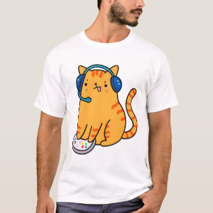 Kawaii Gamer Cat T-Shirt