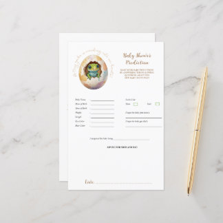 Kawaii Gecko Lizard Egg Baby Shower Predict Game