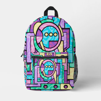Kawaii Geometric Pop Art Printed Backpack