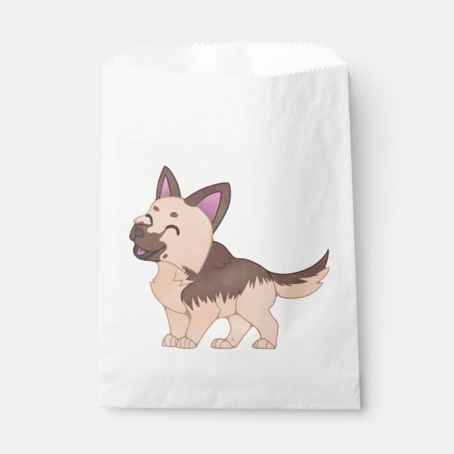 Kawaii German Shepherd Dog Favour Bag (Front)