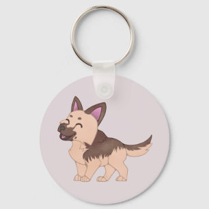 Kawaii German Shepherd Dog Key Ring