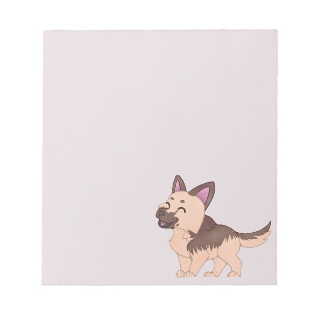 Kawaii German Shepherd Dog Notepad (Front)