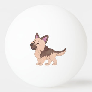 Kawaii German Shepherd Dog Ping Pong Ball