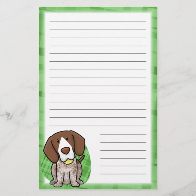 Kawaii German Shorthair Stationery (Lined) (Front)