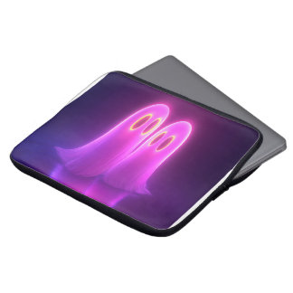Kawaii Ghost Couple — Neon Love Spirits Laptop Sleeve