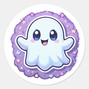 Kawaii Ghost Craft Sticker – Pastel Halloween Deco