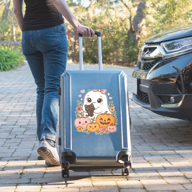 Kawaii Ghost Halloween Black Cat Pumpkin Fall Spoo (Suitcase Insitu)