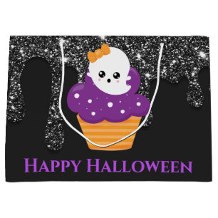 Kawaii Ghost Halloween Cupcake Large Gift Bag
