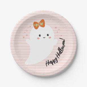 Kawaii Ghost Halloween Paper Plate