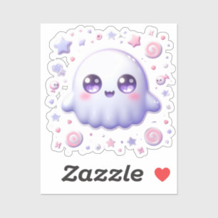 Kawaii Ghost Vinyl Sticker – Cute Pastel Halloween