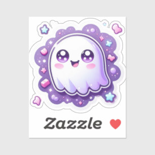 Kawaii Ghost Vinyl Sticker – Cute Pastel Halloween