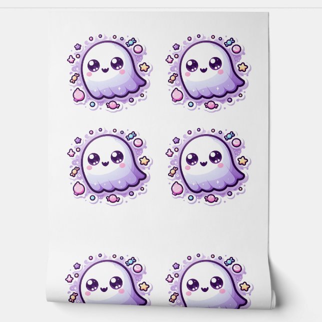 Kawaii Ghost Wallpaper Cute Pastel Halloween (Unrolling)