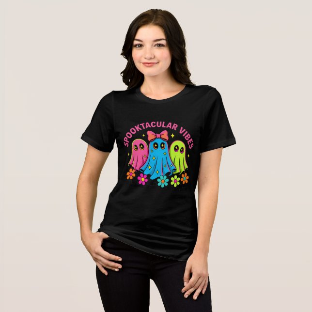 kawaii ghosts Tri-Blend shirt (Front Full)