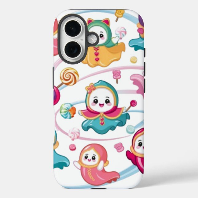 Kawaii ghosts wearing costumes floating around can Case-Mate iPhone case (Back)
