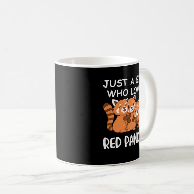 Kawaii Gift Women Just A Girl Who Loves Red Pandas Coffee Mug (Front Right)