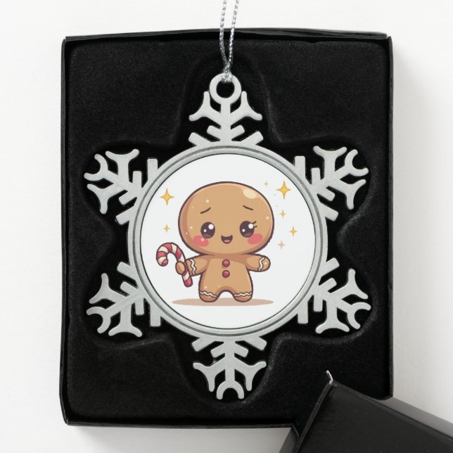 Kawaii Gingerbread Man Cute Christmas Ornament (Box)