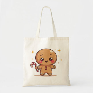 Kawaii Gingerbread Man Cute Christmas Tote Bag