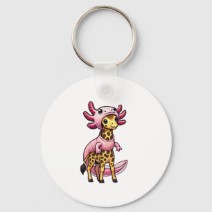 Kawaii Giraffe Axolotl Costume   Key Ring