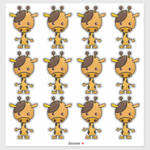 Kawaii Giraffe Orange Brown