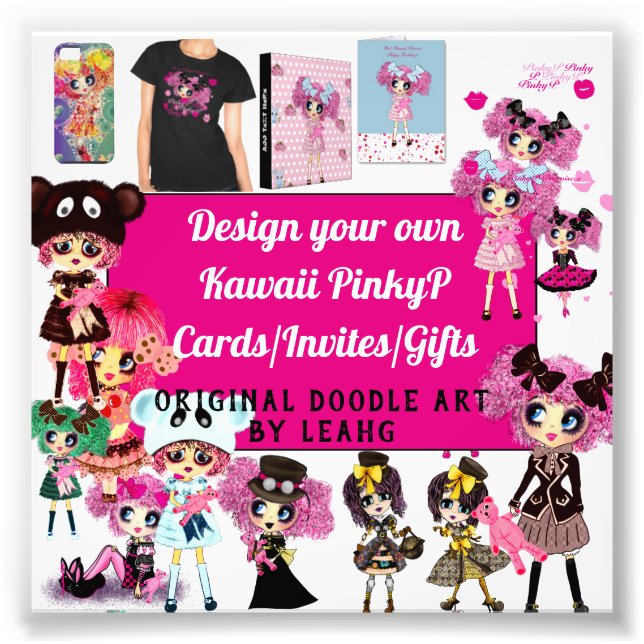 KAWAII GIRL Anime - Design Your Own Cards Gifts Photo Print (Front)