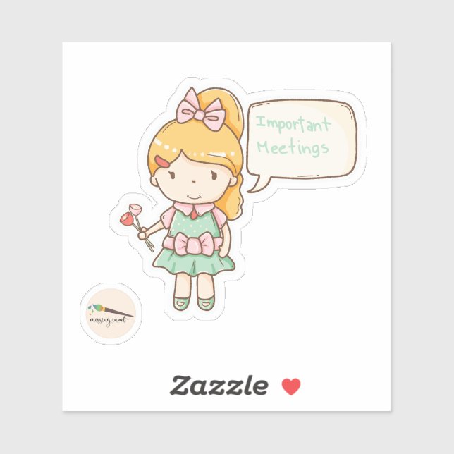 Kawaii Girl Important Meetings Scrapbooking (Sheet)