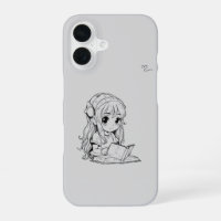 Kawaii Girl iPhone 16 Protective Case – Cute Anime