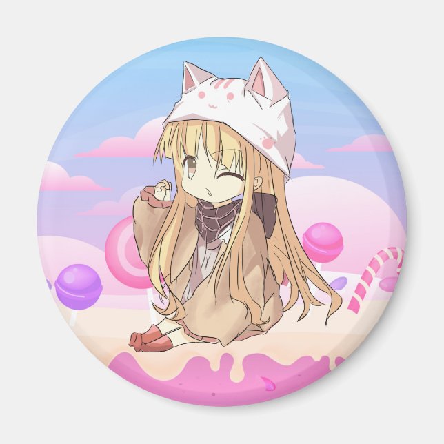 Kawaii girl magnet (Front)