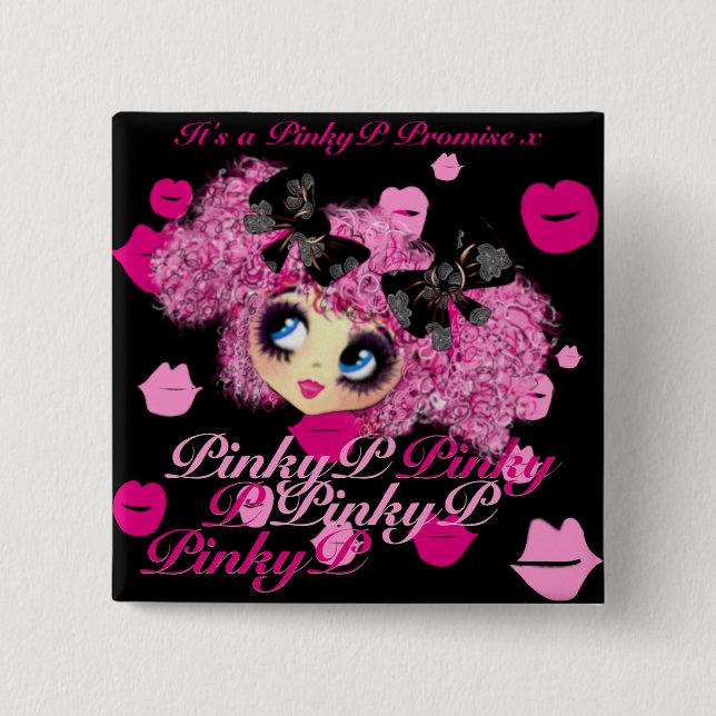 Kawaii Girl Pinky Promise gifts for friends 15 Cm Square Badge (Front)