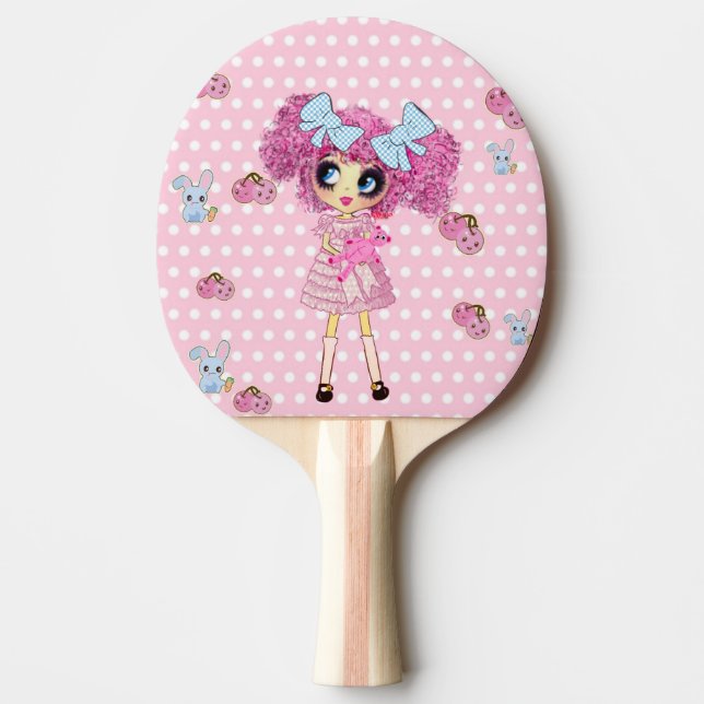 Kawaii Girl PinkyP cute girly Ping Pong Paddle (Front)