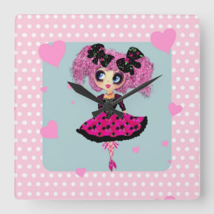 Kawaii Girl PinkyP - prom princess Square Wall Clock