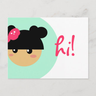 kawaii girl postcard || stationery