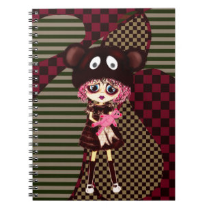 Kawaii Girl why so sad? Crying child with bear Notebook