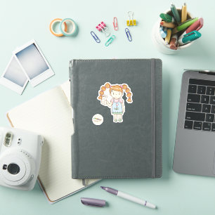 Kawaii Girl with Note Doodle