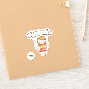 Kawaii Girl with Remember Plaque Scrapbooking
