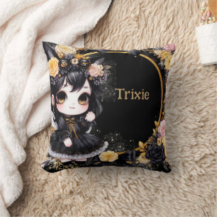 Kawaii Girls Goth Cute Custom Decor Gift Anime Cushion