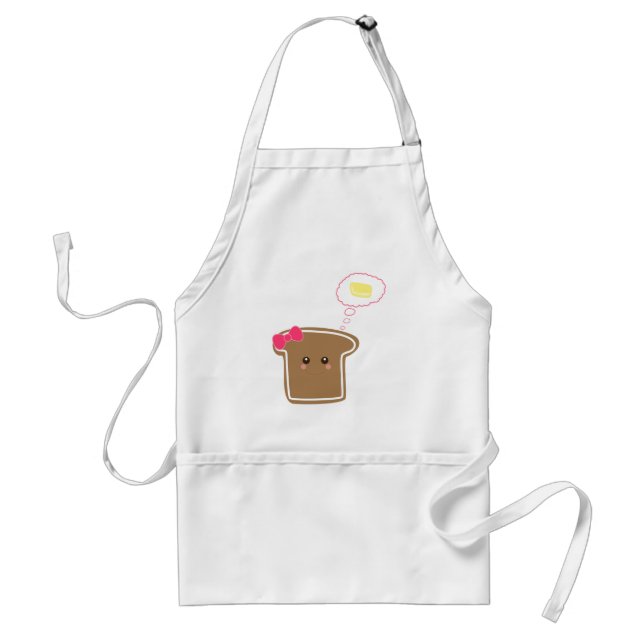 Kawaii Girly Toast n' Butter Standard Apron (Front)