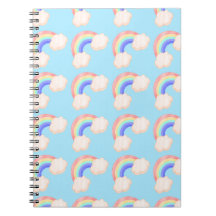 Kawaii Glossy Colourful Rainbows Blue Pattern Cute