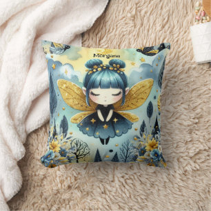 Kawaii Goth Girls Cute Personalised Gothic Chibi Cushion
