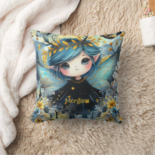Kawaii Goth Girls Cute Personalised Gothic Chibi Cushion