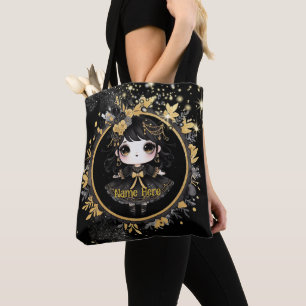 Kawaii Goth Girls Cute Personalised Gothic Chibi Tote Bag