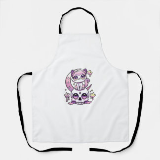 Kawaii Gothic Cat Pastel Gothic Goth Cat _4 Apron