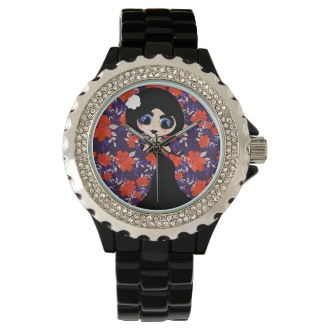 Kawaii Gothic Lolita ArtDeco girl Watch (Front)