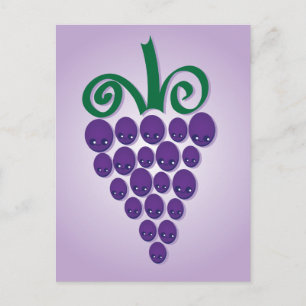 Kawaii Grapes Postcard
