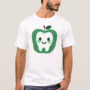 Kawaii Green Apple Tooth Character T-Shirt
